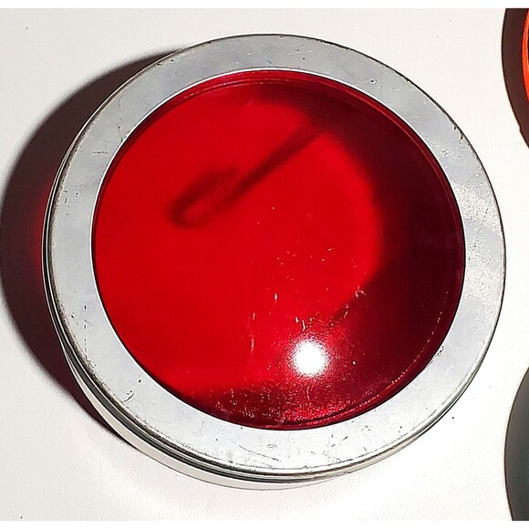 VTG LENS LOT Traffic Light Stop Signal 5" Glass Round 3 Red 1 Green 4 Piece Trim - Picture 2 of 16